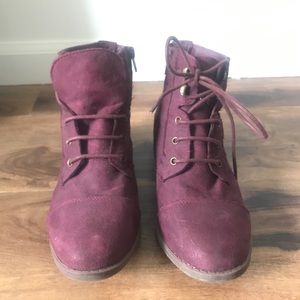 Red Maroon Ankle Boots